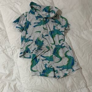 Carter's Blue and Green Dinosaur Pajama Set